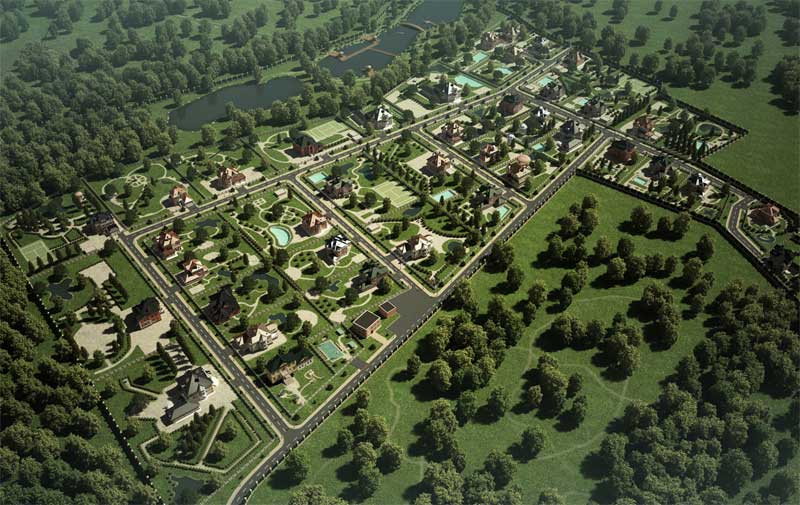 Aerial photography of the area, carried out by unmanned aerial vehicles